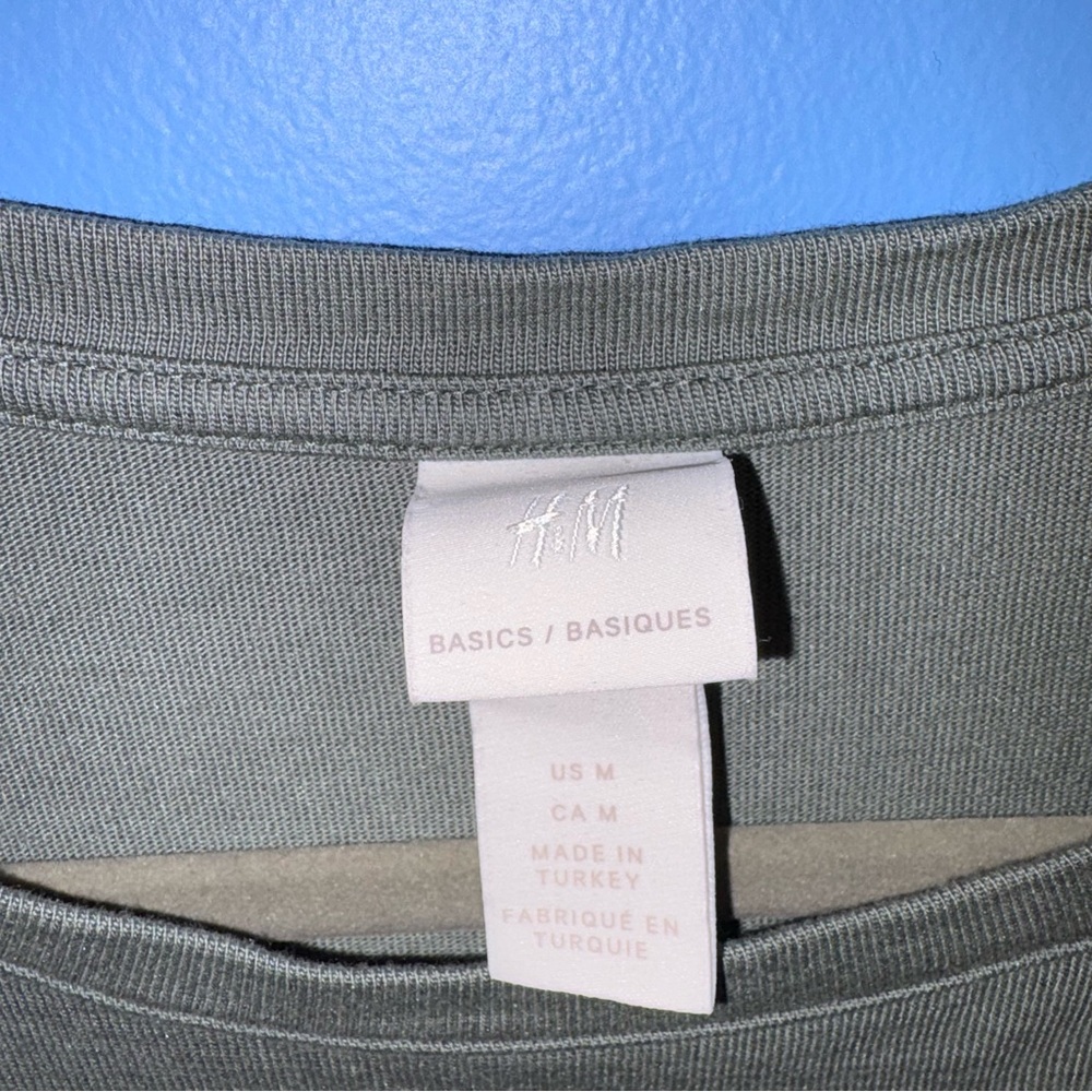 H&M Sage Green Long Sleeve Dress - Size M - Picture 3 of 4